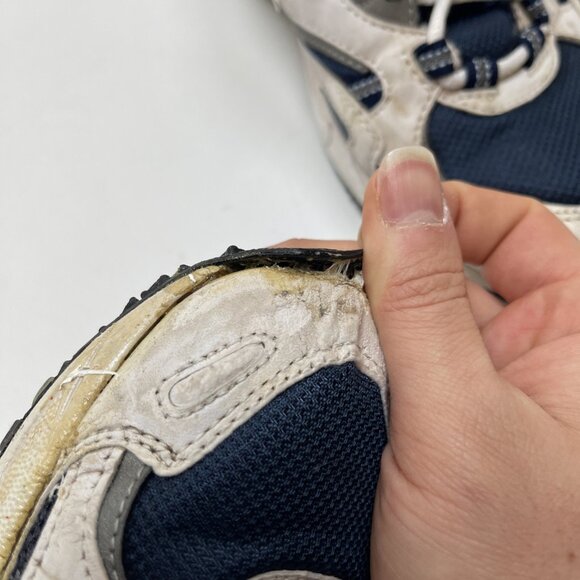 Y2K VTG Saucony Chunky Dad Sneakers Running Shoes Retro White / Blue Wom 8 Read - Picture 9 of 16